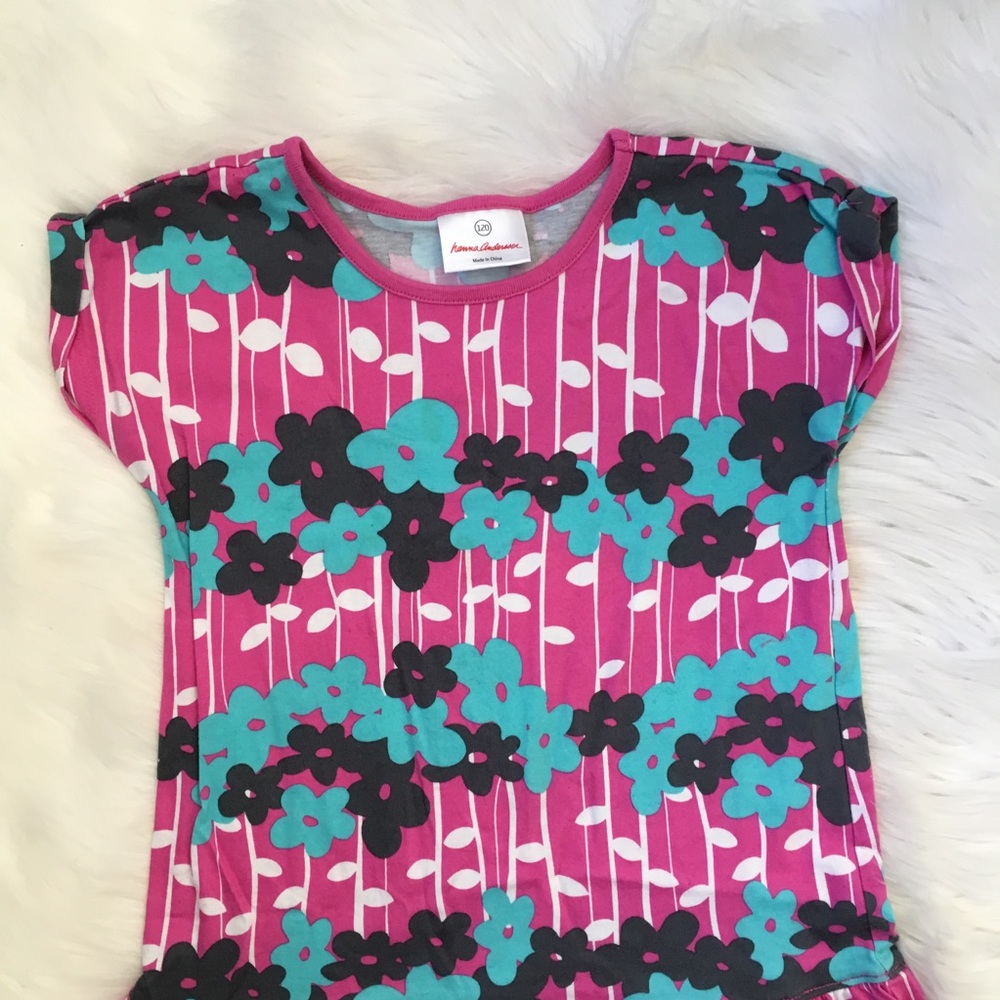 Hanna Andersson Girls Pink Blue Floral Dress - Picture 2 of 6
